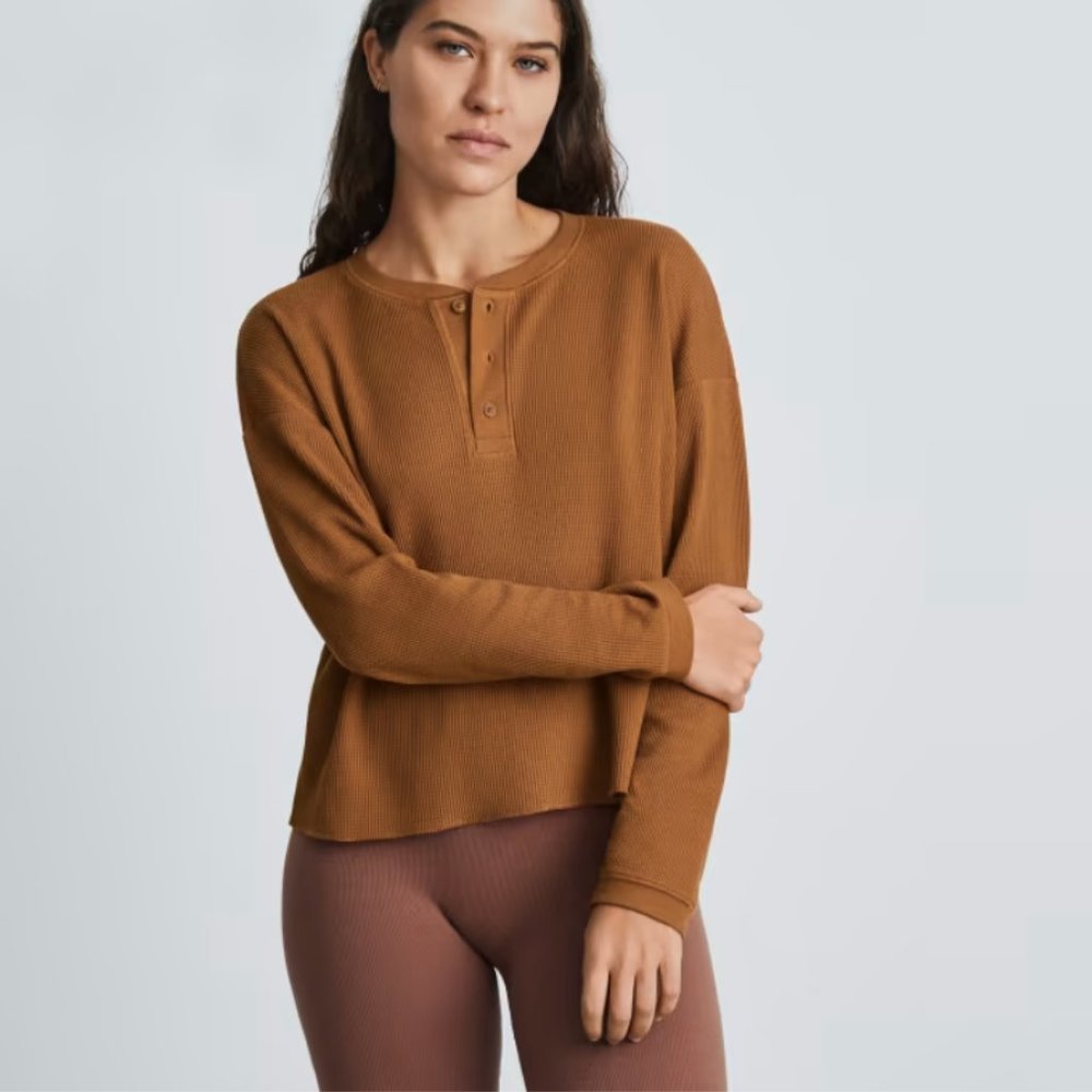 Everlane Organic Cotton Waffle Henley